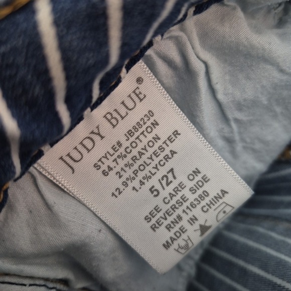 Judy Blue Jeans Womens 5/27 Railroad Striped Super Flare Stretch Denim - Picture 15 of 16